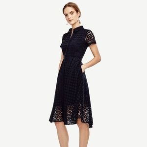 Ann Taylor | Eyelet Flare Shirtdress